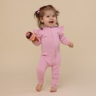 Snuggle Hunny Bubblegum Organic Snugglesuit Convertible Romper- size 000