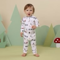 Snuggle Hunny Trains Organic Growsuit- size 0